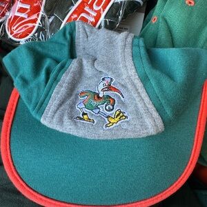 Kids Green and Gray Cap with Embroidered Miami hurricanes ibis